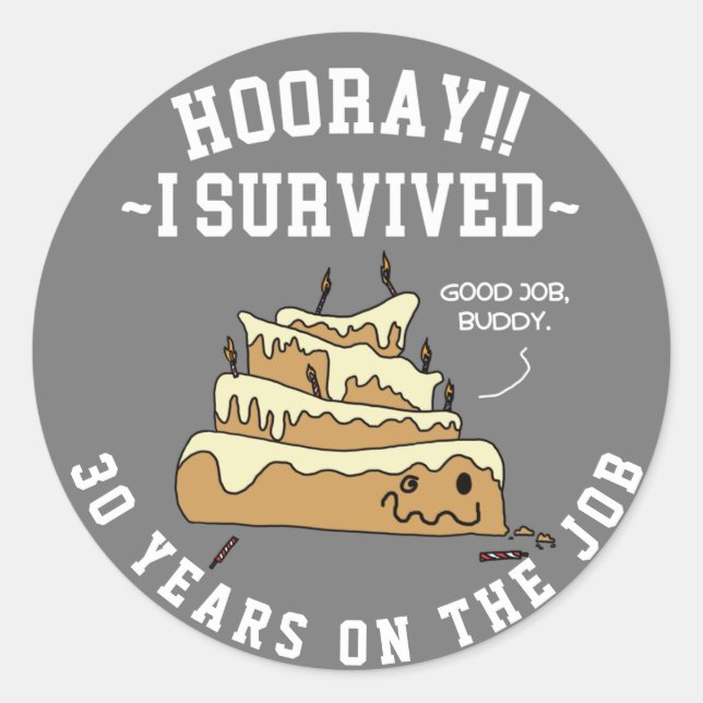 Pegatina Redonda Personalizado del Aniversario del Trabajo de Aprec (Anverso)