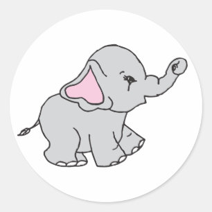 Pegatina Redonda Personalizado del Elefante del Patrón de Elefantes