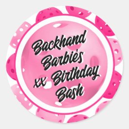 Pegatina Redonda Personalizado del partido de los cumpleaños "Pickl