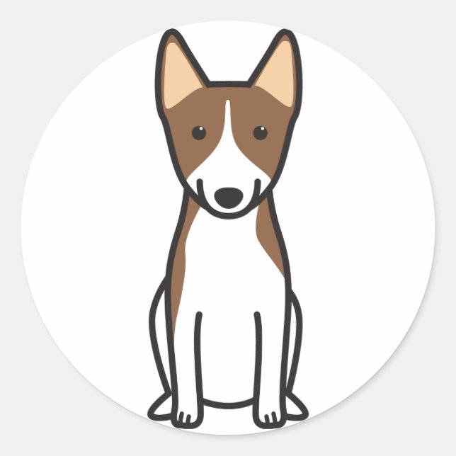 Pegatina Redonda Personalizado del perro de Basenji (Anverso)