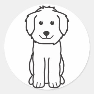 Pegatina Redonda Personalizado del perro Goldendoodle