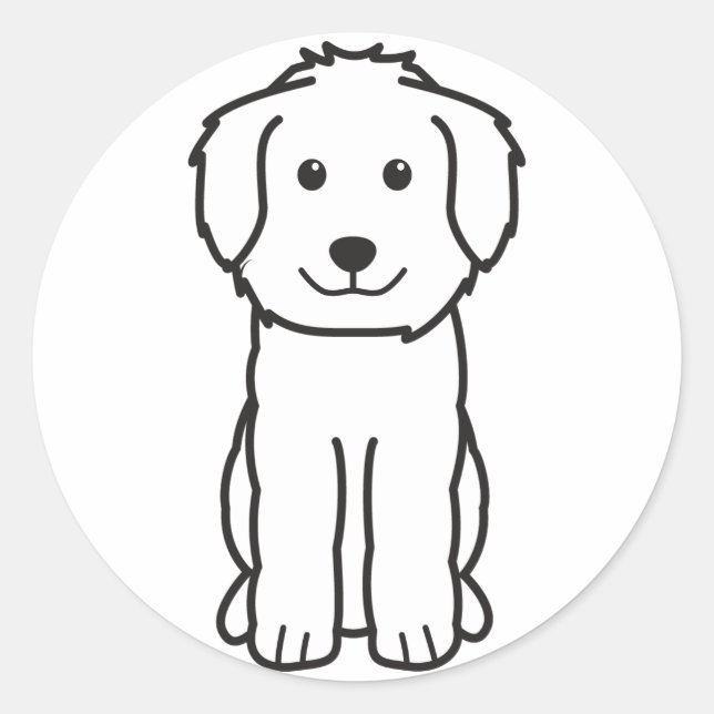 Pegatina Redonda Personalizado del perro Goldendoodle (Anverso)