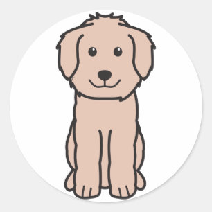 Pegatina Redonda Personalizado del perro Goldendoodle