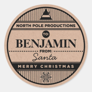 Pegatina Redonda Personalizado del Polo Norte produce pegatinas nav