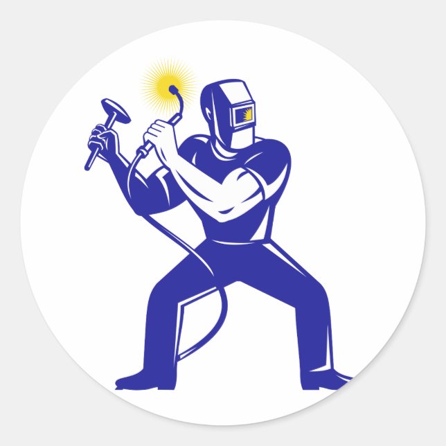 Pegatina Redonda personalizado del soldador (Anverso)