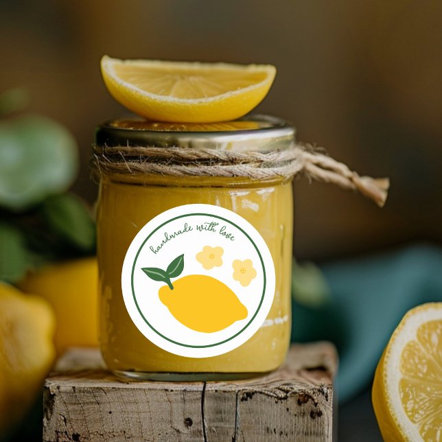 Pegatina Redonda Personalizado del trato de regalo de la artesanía  (Lemon Handmade Craft Favor Gift Treat CUSTOM Classic Round Sticker
)