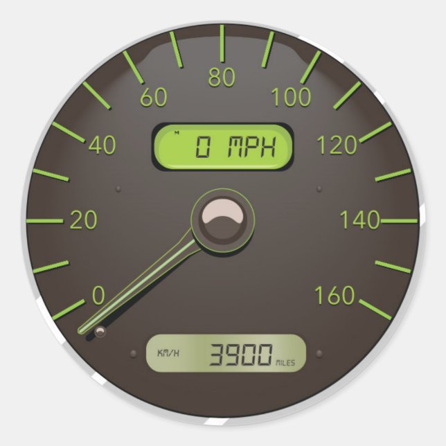 Pegatina Redonda Personalizado del velocímetro del coche (Anverso)