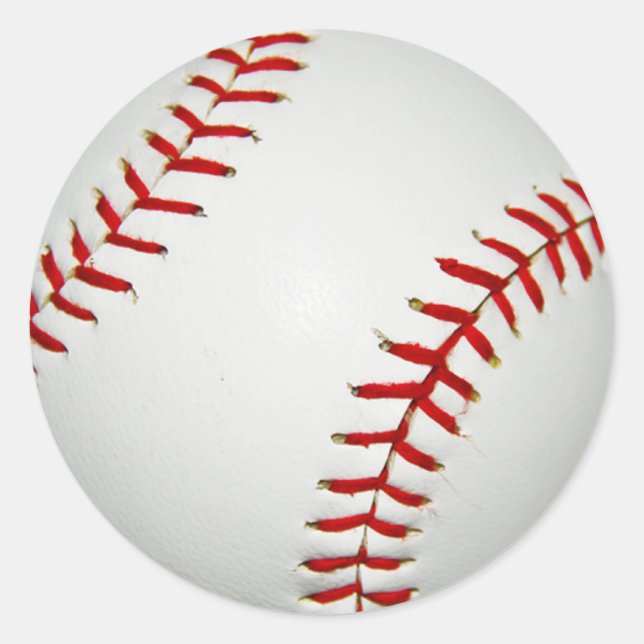 Pegatina Redonda Personalizado dibujado en el béisbol americano (Anverso)