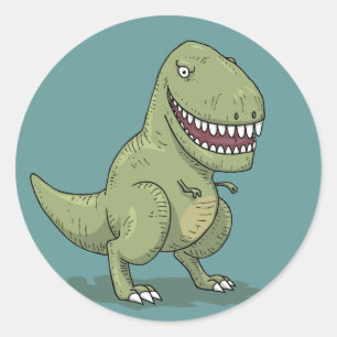 Pegatina Redonda Personalizado Dinosaur T Rex