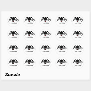 Pegatina Redonda Personalizado divertida Black Spider Halloween Bla