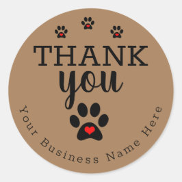 Pegatina Redonda Personalizado Dog Paw Gracias Pegatinas