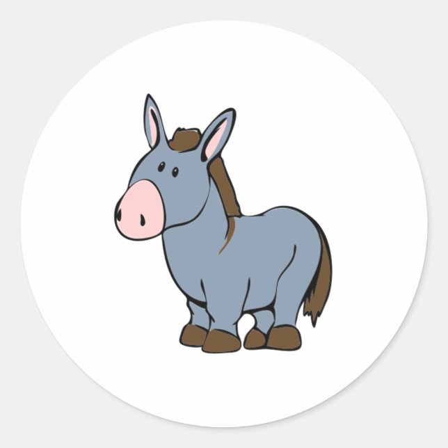 Pegatina Redonda Personalizado Donkey (Anverso)