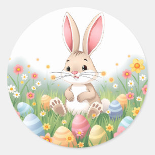 Pegatina Redonda Personalizado Easter Bunny