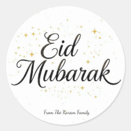 Pegatina Redonda Personalizado Eid Mubarak musulmán clásico moderno