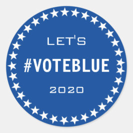 Pegatina Redonda Personalizado electoral tema de bandera azul norte