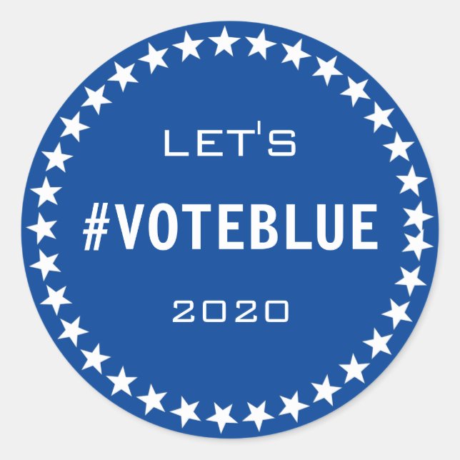 Pegatina Redonda Personalizado electoral tema de bandera azul norte (Anverso)