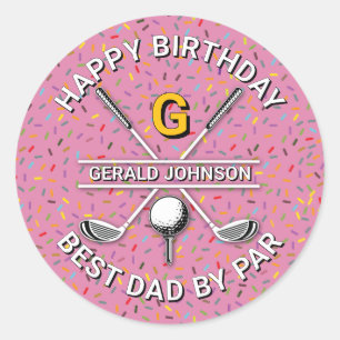 Pegatina Redonda Personalizado Elegant Golf Fiesta Design
