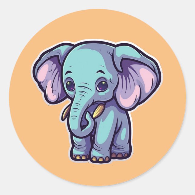PEGATINA REDONDA PERSONALIZADO ELEPHANT (Anverso)