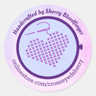 Pegatina Redonda Personalizado en el corazón del aro de bordado cr