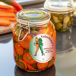 Pegatina Redonda Personalizado Escabeche Pickle de garrapatas y sal