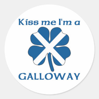 Pegatina Redonda Personalizado escocés besarme soy galloway