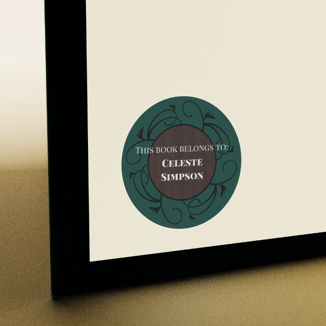 Pegatina Redonda Personalizado Este libro pertenece a | Inspiración (Subido por el creador)