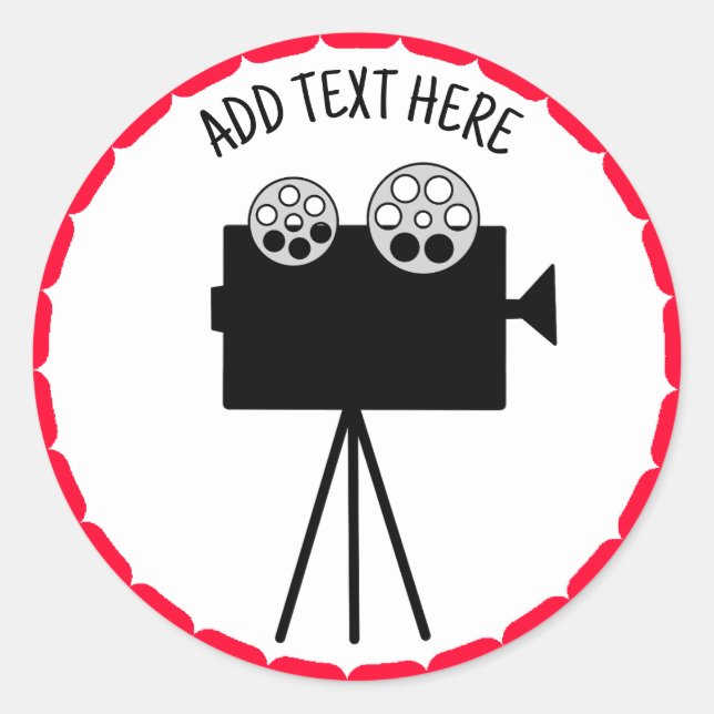 Pegatina Redonda Personalizado este proyector de película retro (Anverso)