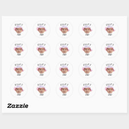 Pegatina Redonda Personalizado Face Face Photo New Dad