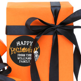 Pegatina Redonda Personalizado Familia Halloween Fiesta anual Skele