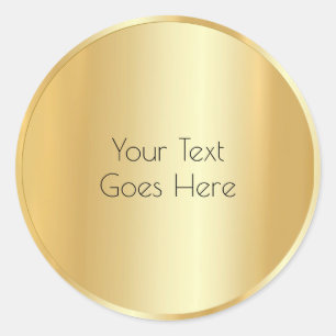 Pegatina Redonda Personalizado Faux Gold Modern Template Añadir su 