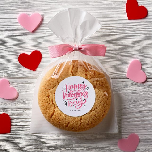 Pegatina Redonda Personalizado "Feliz Día de San Valentín" (Subido por el creador)