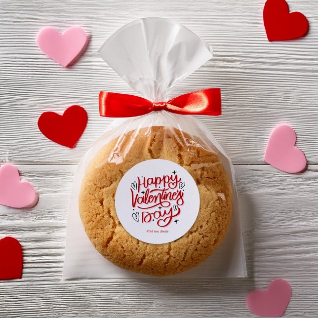 Pegatina Redonda Personalizado "Feliz Día de San Valentín" (Subido por el creador)