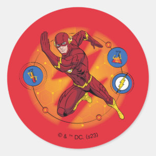 Pegatina Redonda Personalizado Flash Laboratory Running Graphic