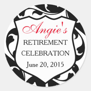 Pegatina Redonda Personalizado Flourish Swirls Insignia Policial