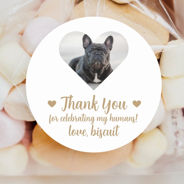 Pegatina Redonda Personalizado Foto Boda de perro a favor de Pegati (Subido por el creador)