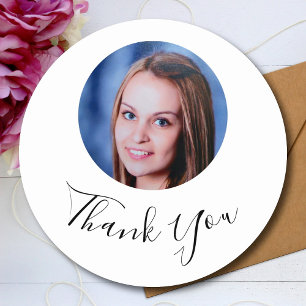 Pegatina Redonda Personalizado Foto Gracias Personalizada