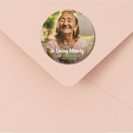 Pegatina Redonda Personalizado Foto Memorial Homenaje a la Muerte e