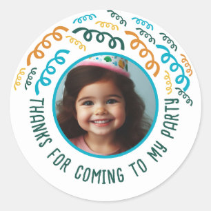 Pegatina Redonda Personalizado Foto Nombre Cumpleaños Gracias Por F