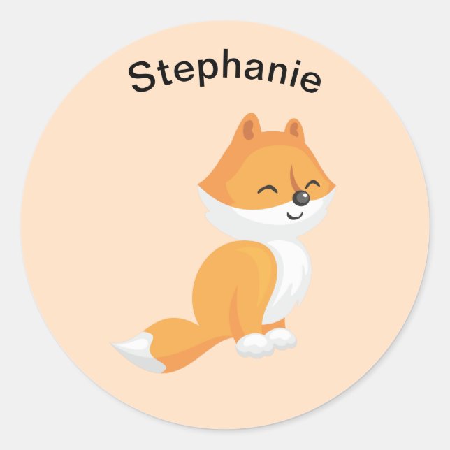 Pegatina Redonda Personalizado Fox (Anverso)