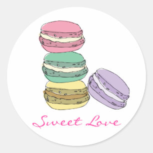 Pegatina Redonda Personalizado francés macaron pegatinas.