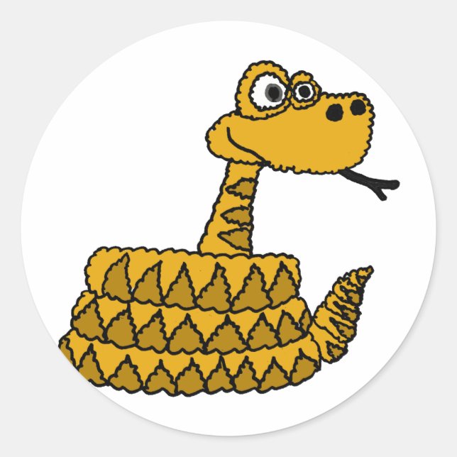 Pegatina Redonda PERSONALIZADO Funky Rattlesnake (Anverso)
