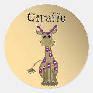 Pegatina Redonda Personalizado Giraffe
