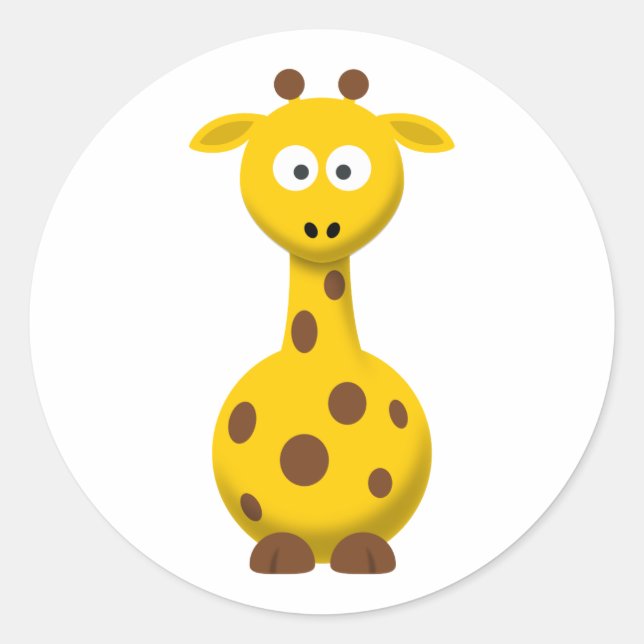 Pegatina Redonda Personalizado Giraffe (Anverso)