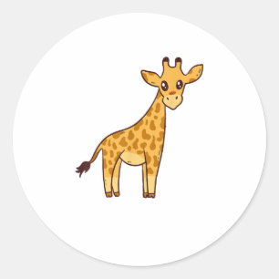 Pegatina Redonda Personalizado Giraffe I Kids I Toddler Giraffe