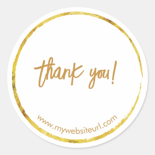 Pegatina Redonda Personalizado Gold Business "Gracias" (Anverso)