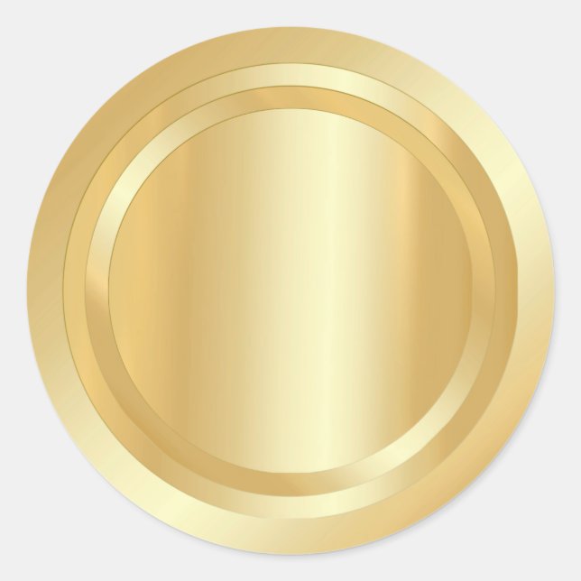 Pegatina Redonda Personalizado Gold Look Elegor Glamour Trendy Temp (Anverso)