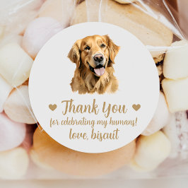 Pegatina Redonda Personalizado Golden Retriever Dog Wedding Favor P