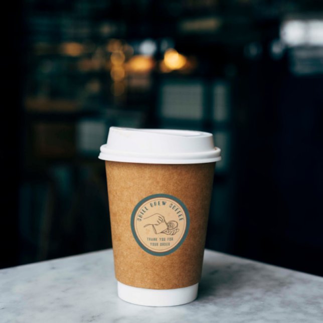 Pegatina Redonda Personalizado Gracias a Coffee Business Startup (Subido por el creador)