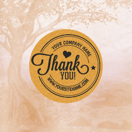 Pegatina Redonda Personalizado Gracias Badge, Purpurina de oro