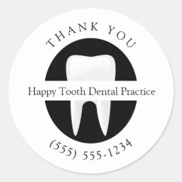 Pegatina Redonda Personalizado Gracias Ortodontista Dental